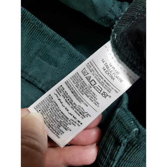 Old Navy Jeans Youth Size 14 Plus Green Stretch Corduroy Pants High Rise Flared - Picture 4 of 12
